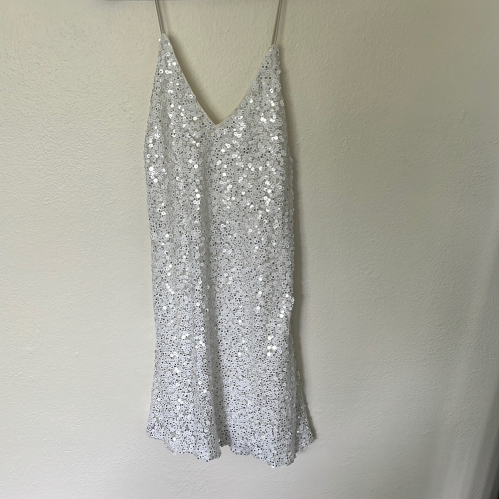 Lulus White sequin mini dress